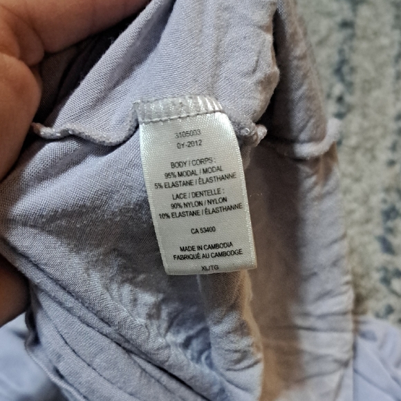 Lace Trim Chemise - Light Gray - Picture 3 of 4